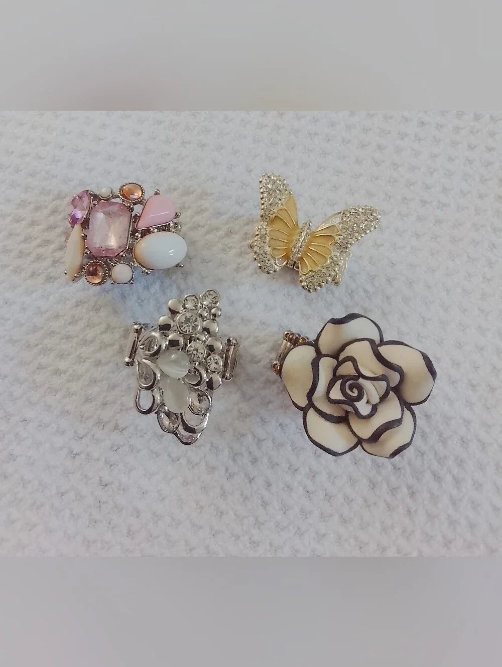 Silvertone Adjustable Rings - Picture 1 of 5